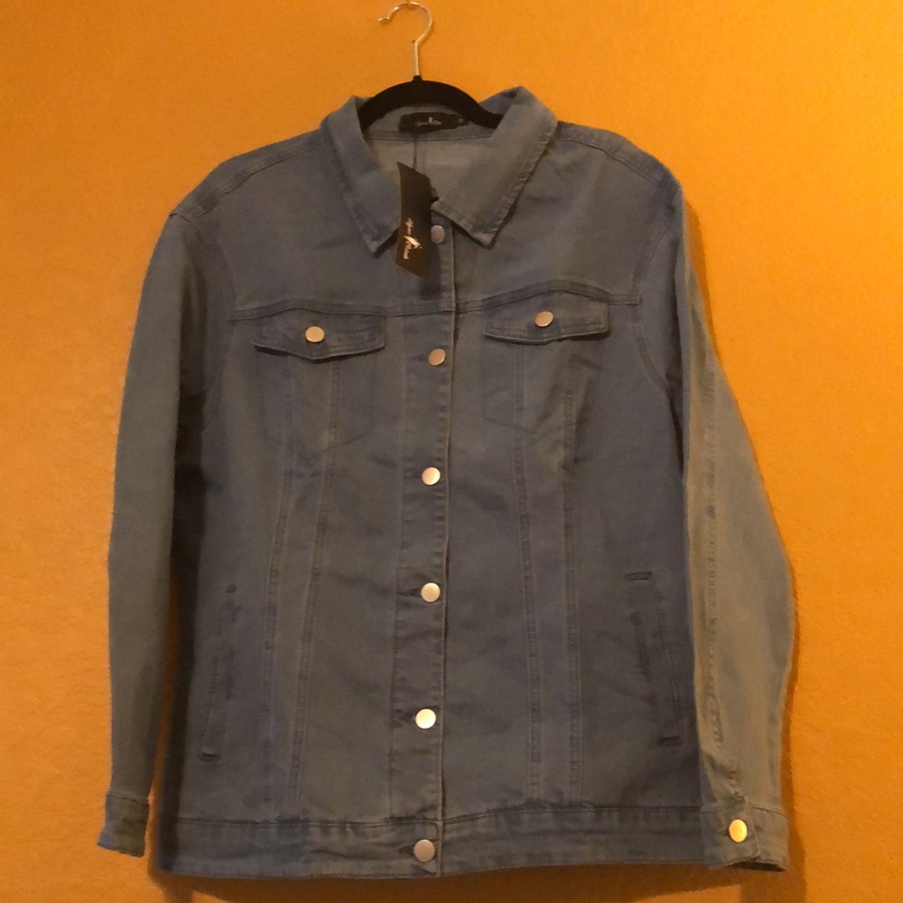 NWT SIZE 1X Denim Jacket by Agnes Orenda
